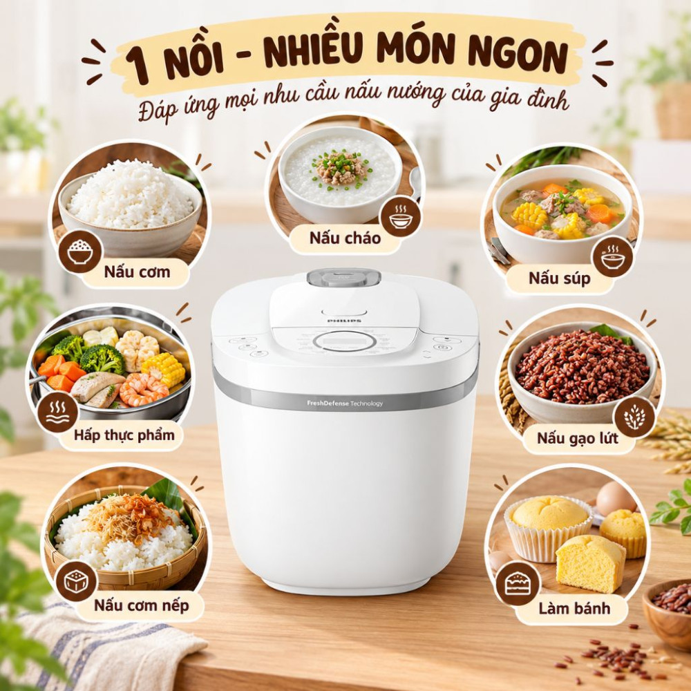 Nồi cơm điện tử Philips 1.8 lít HD4717/30 - Hàng chính hãng