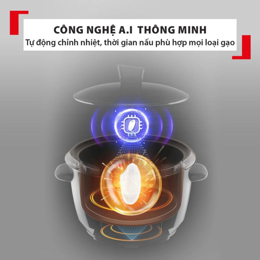 Nồi cơm điện tử Tefal 1.8L Easy Pot RK1071Y0  - Hàng chính hãng
