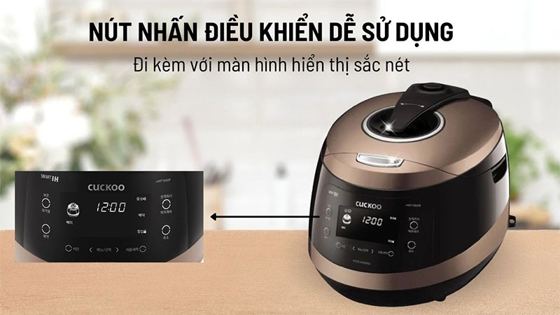 Bảng điều khiển của Nồi cơm điện tử áp suất cao tần Cuckoo CRP-HWF1000F