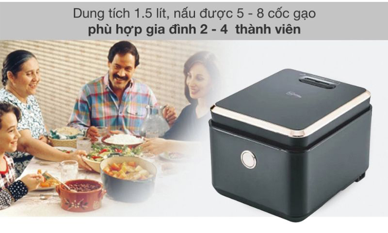 Dung tích 1.5L phù hợp với gia đình 2-4 người