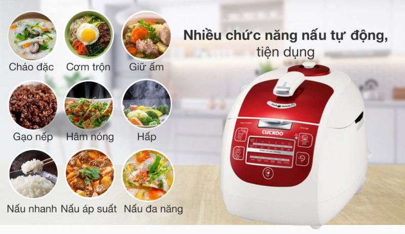 Nồi có nhiều chức năng nấu nướng được cài đặt sẵn