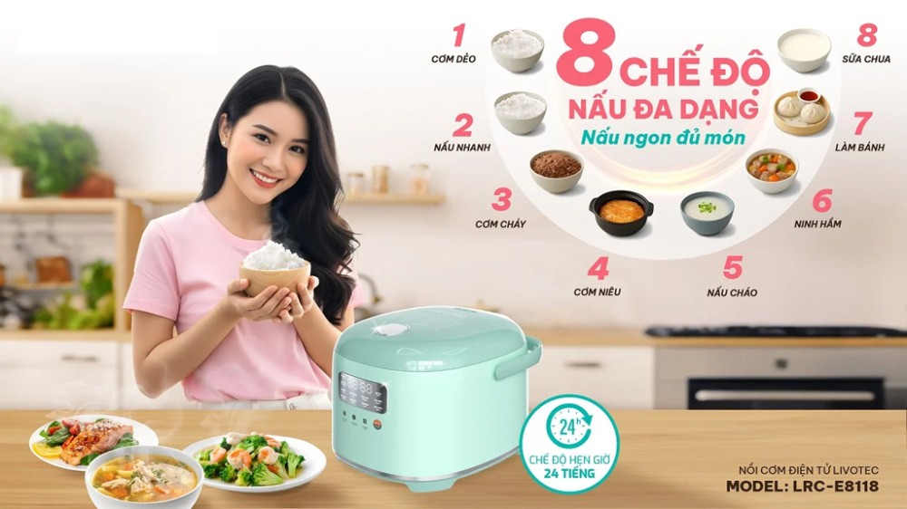 Nồi cơm điện tử Livotec LRC-E8118M/P - Hàng chính hãng