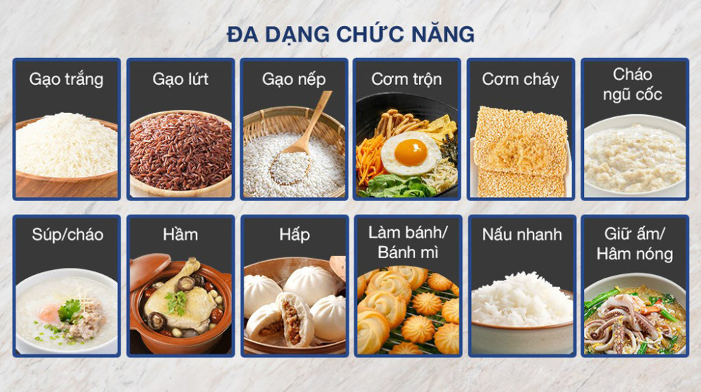 Có tới 12 chương trình nấu được cài đặt sẵn