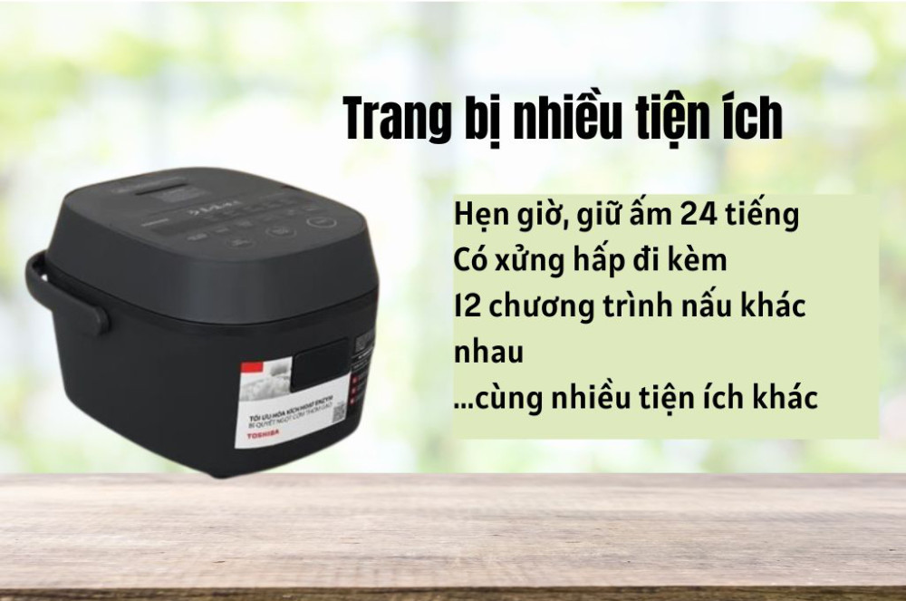 Nồi được trang bị nhiều tính năng tiện ích đi kèm