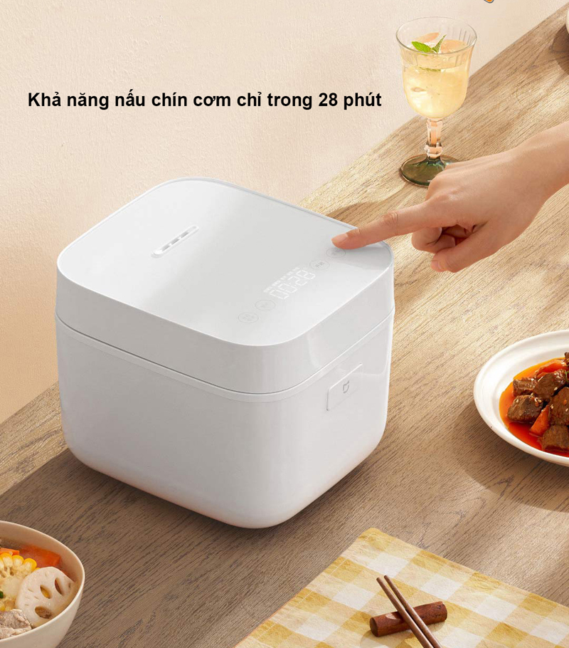 Công suất hoạt động mạnh mẽ 350W giúp nấu cơm hay thức ăn nhanh chín