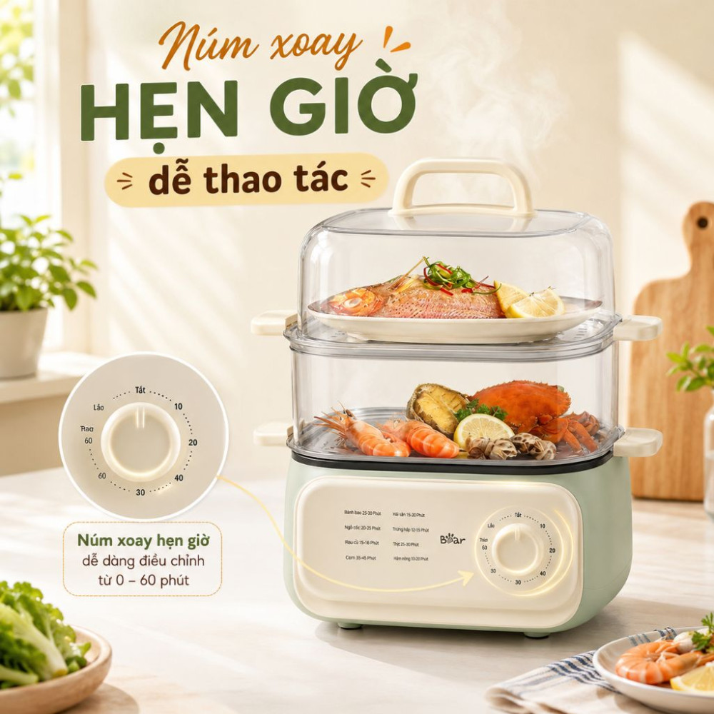 Nồi hấp điện đa năng Bear EFS-4H30D - Hàng chính hãng