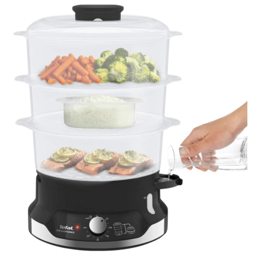 Nồi hấp điện 3 tầng Tefal Ultra Compact VC204810 - 9L - Hàng chính hãng