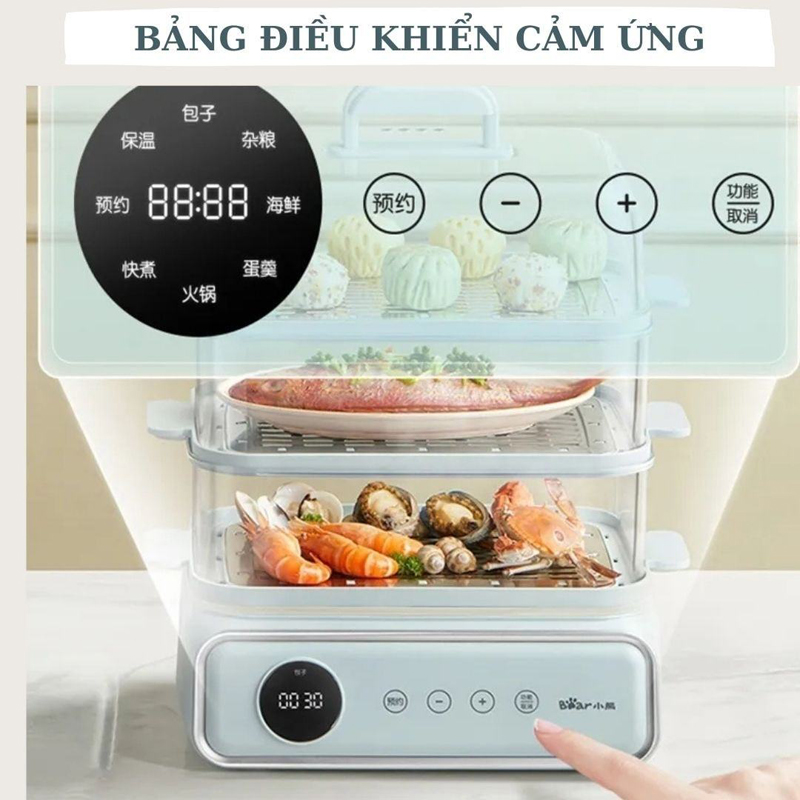 Bảng điều khiển cảm ứng ở thân nồi, dễ dàng thao tác