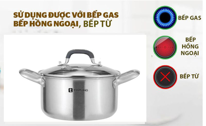 Sử dụng được trên mọi loại bếp, vệ sinh được trong máy rửa bát