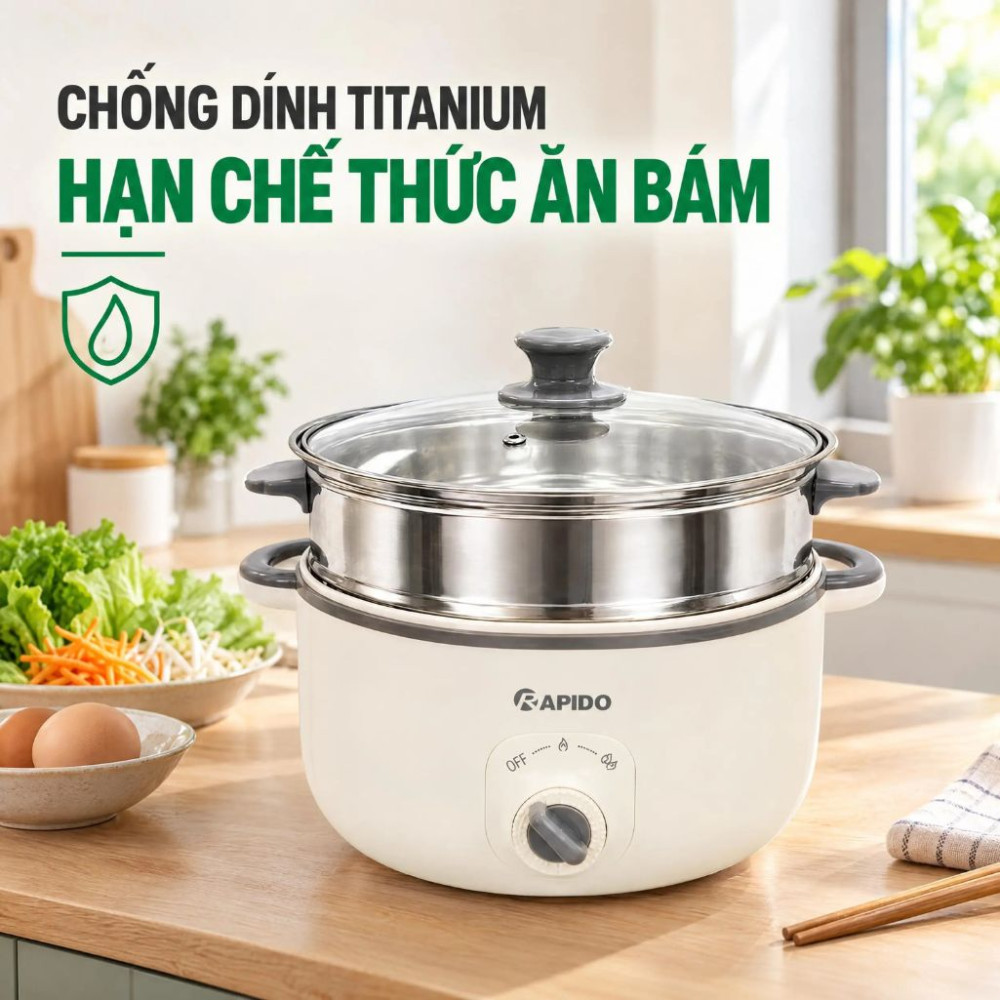 Nồi lẩu điện đa năng Rapido RFM50WSM - Hàng chính hãng