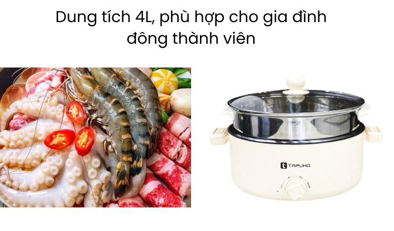 Dung tích phù hợp cho gia đình 2 - 6 người