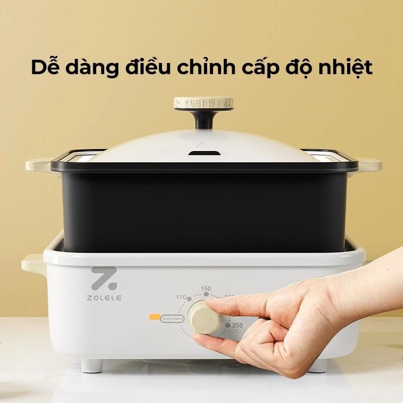 Núm vặn xoay điều chỉnh nhiệt độ tiện dụng với 5 mức tùy chỉnh