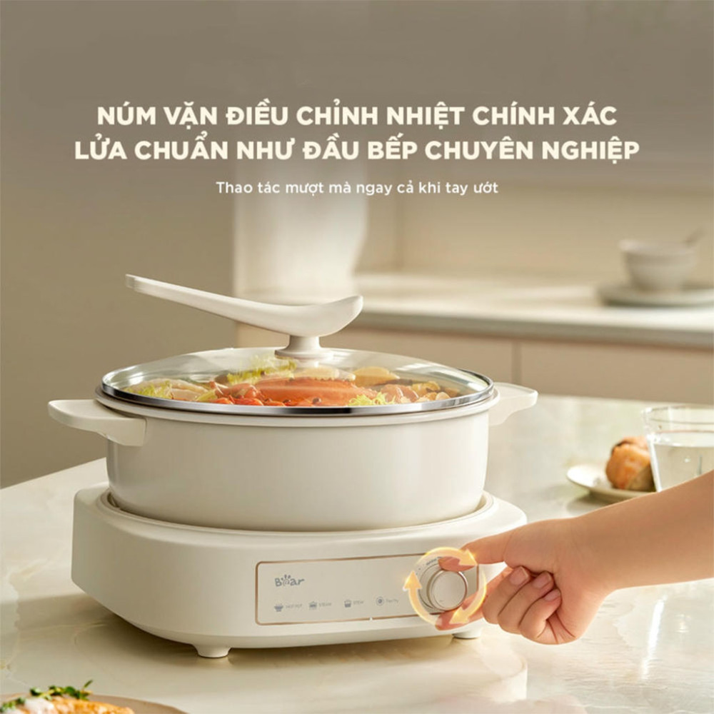 Nồi lẩu nướng hấp đa năng Bear HOP-505QT - Hàng chính hãng