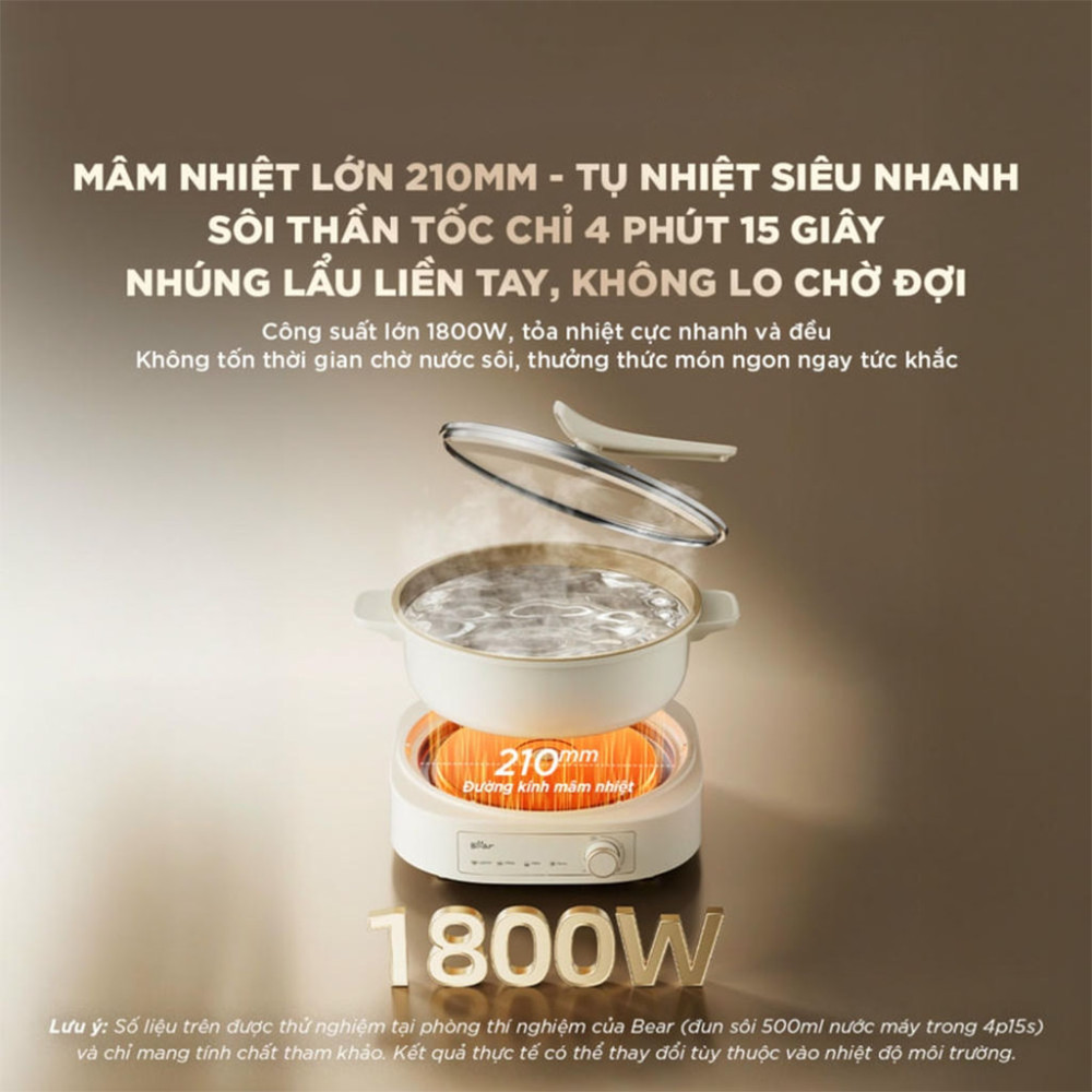 Nồi lẩu nướng hấp đa năng Bear HOP-505QT - Hàng chính hãng