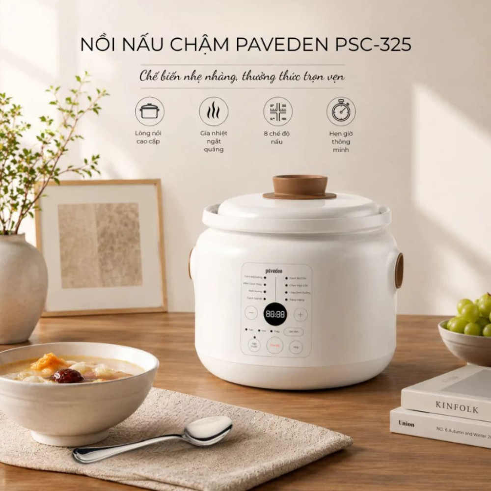 Nồi nấu chậm Paveden PSC-325 - 3 lít - Hàng chính hãng