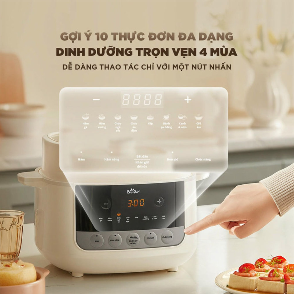 Nồi nấu chậm Bear 2.5L SC-5H25M34 - Hàng chính hãng