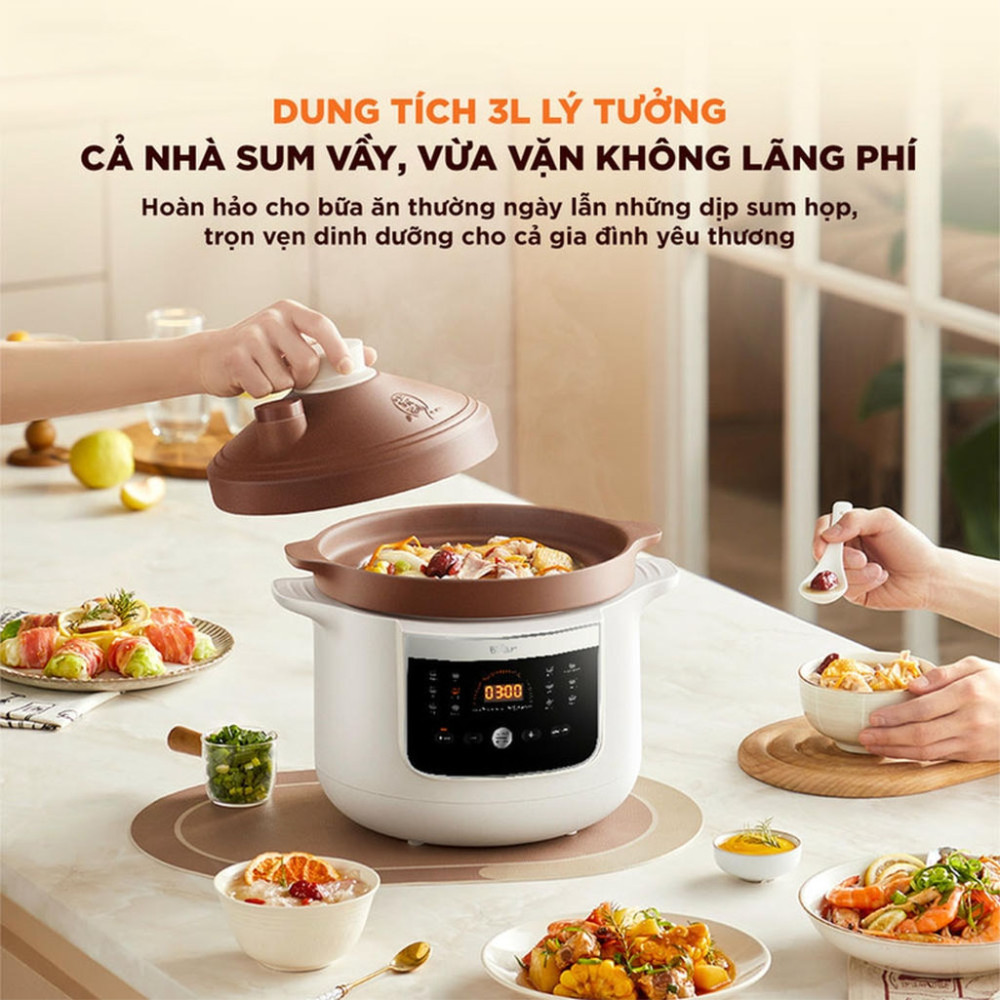 Nồi nấu chậm Bear 3 lít ESP-305LP - Hàng chính hãng