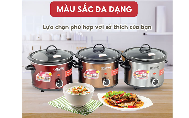 Màu sắc của Nồi nấu chậm Hasuka HSK-118