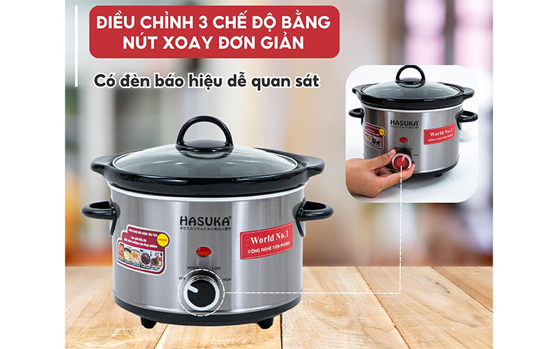 Bảng điều khiển của Nồi nấu chậm Hasuka HSK-118