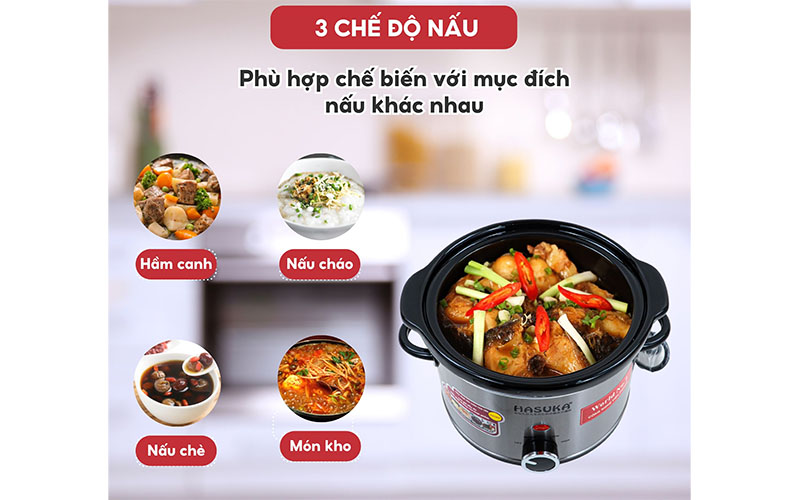 Chế độ nấu của Nồi nấu chậm Hasuka HSK-118