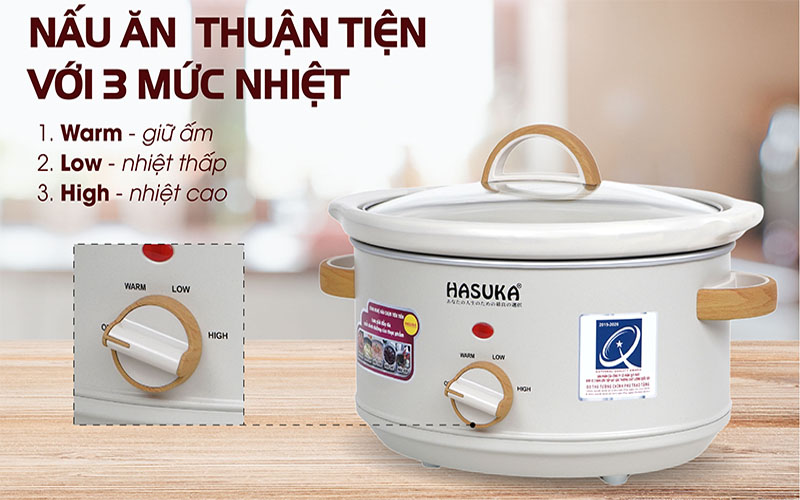 3 chế độ của Nồi nấu chậm Hasuka HSK-136