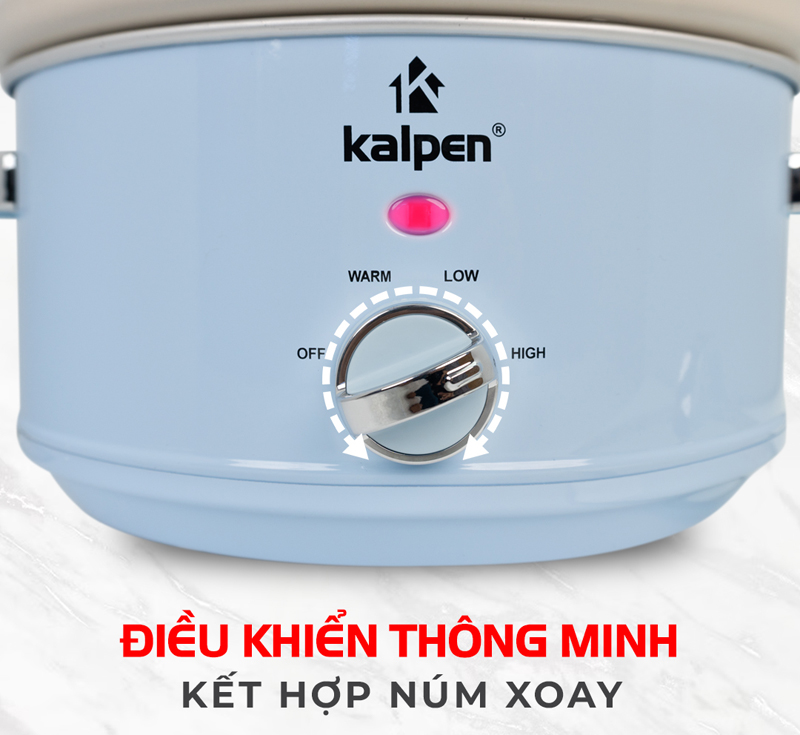 Bảng điều khiển núm xoay dễ dàng thao tác, có đèn led báo hiệu chế độ hoạt động của nồi