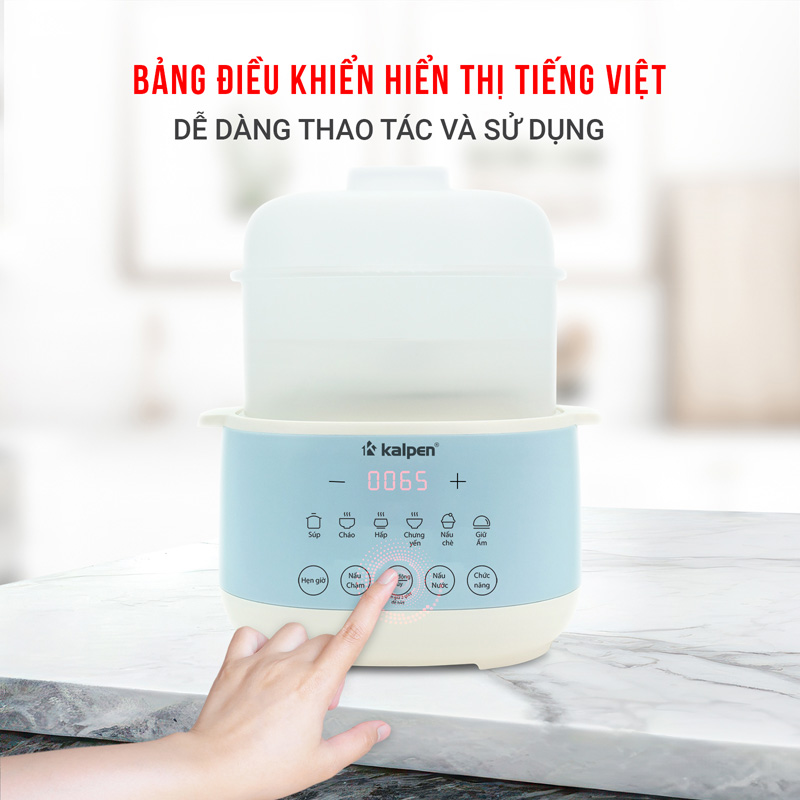 Bảng điều khiển ở mặt trước thân nồi, gồm các nút bấm chức năng và màn hình LED 