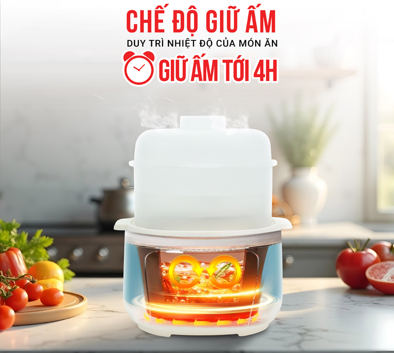 Chức năng giữ ấm lên đến 4 tiếng