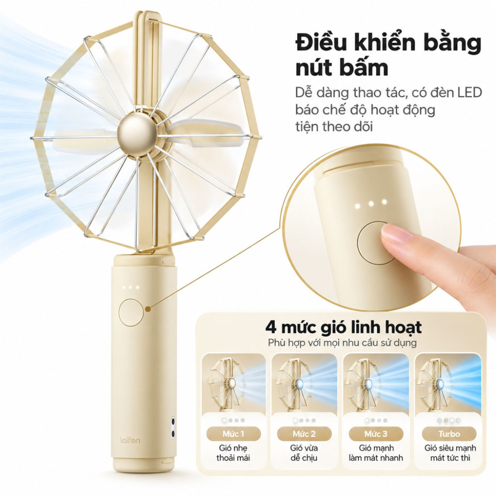 Quạt cầm tay mini Laifen AirFold - Hàng chính hãng