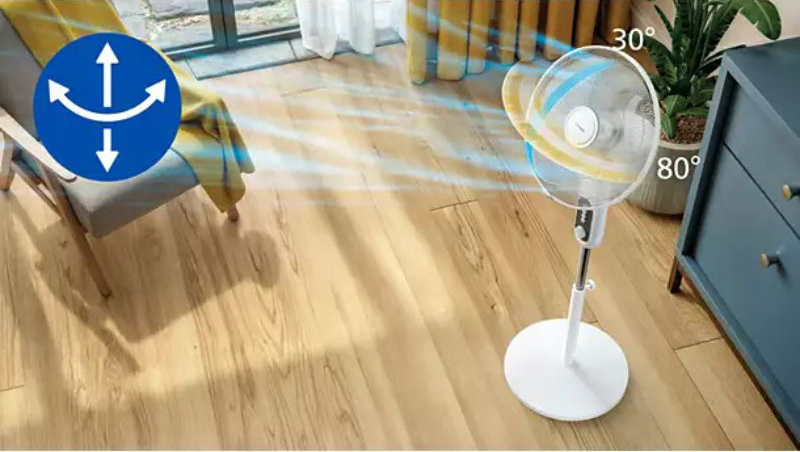 Làm mát nhanh chonhs với khả năng xoay linh hoạt