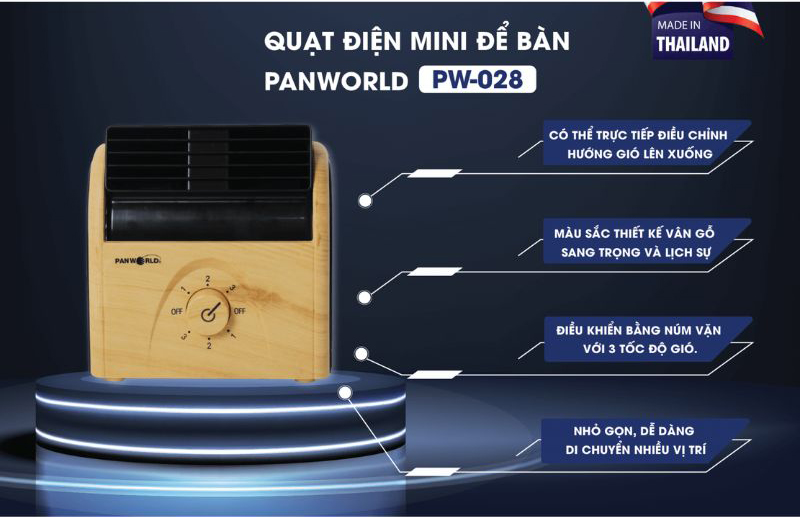 Đặc điểm nổi bật của quạt điện để bàn Panworld PW-028