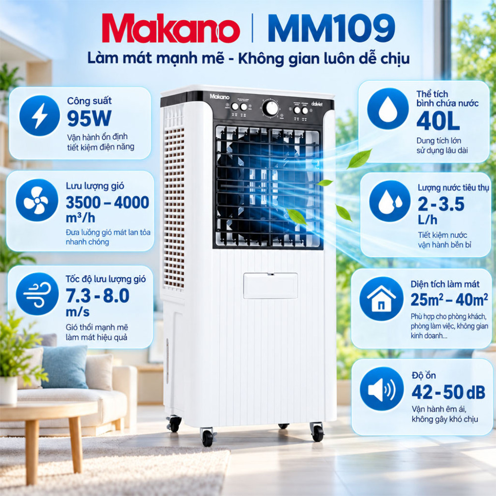 Quạt điều hòa Makano MM109 - Hàng chính hãng