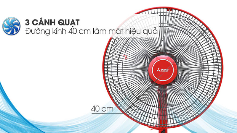 Đường kính cánh quạt của Quạt đứng Mitsubishi Electric LV16S-RA-CY-RD