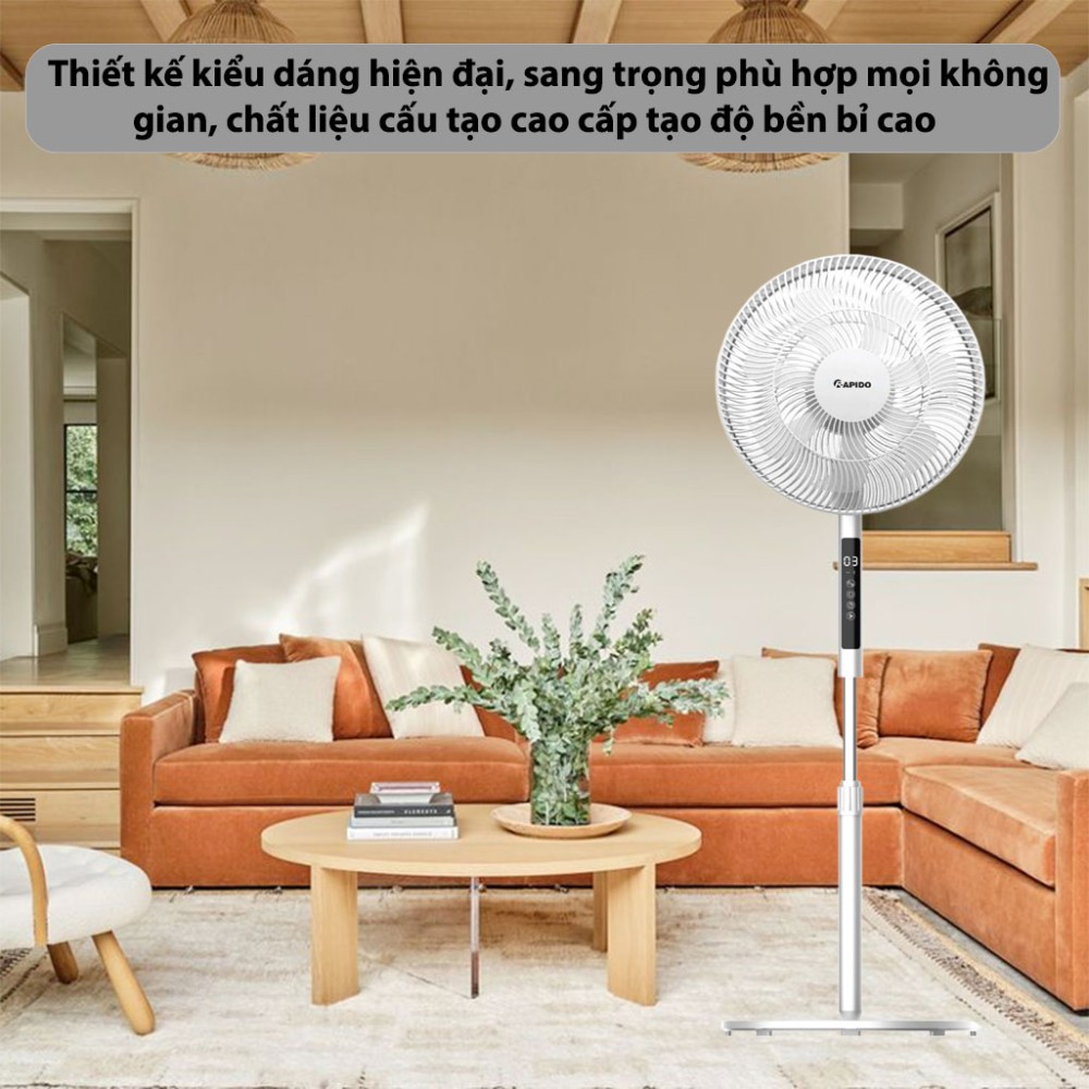 Quạt đứng điều khiển từ xa Rapido RWF-14AHD - Hàng chính hãng