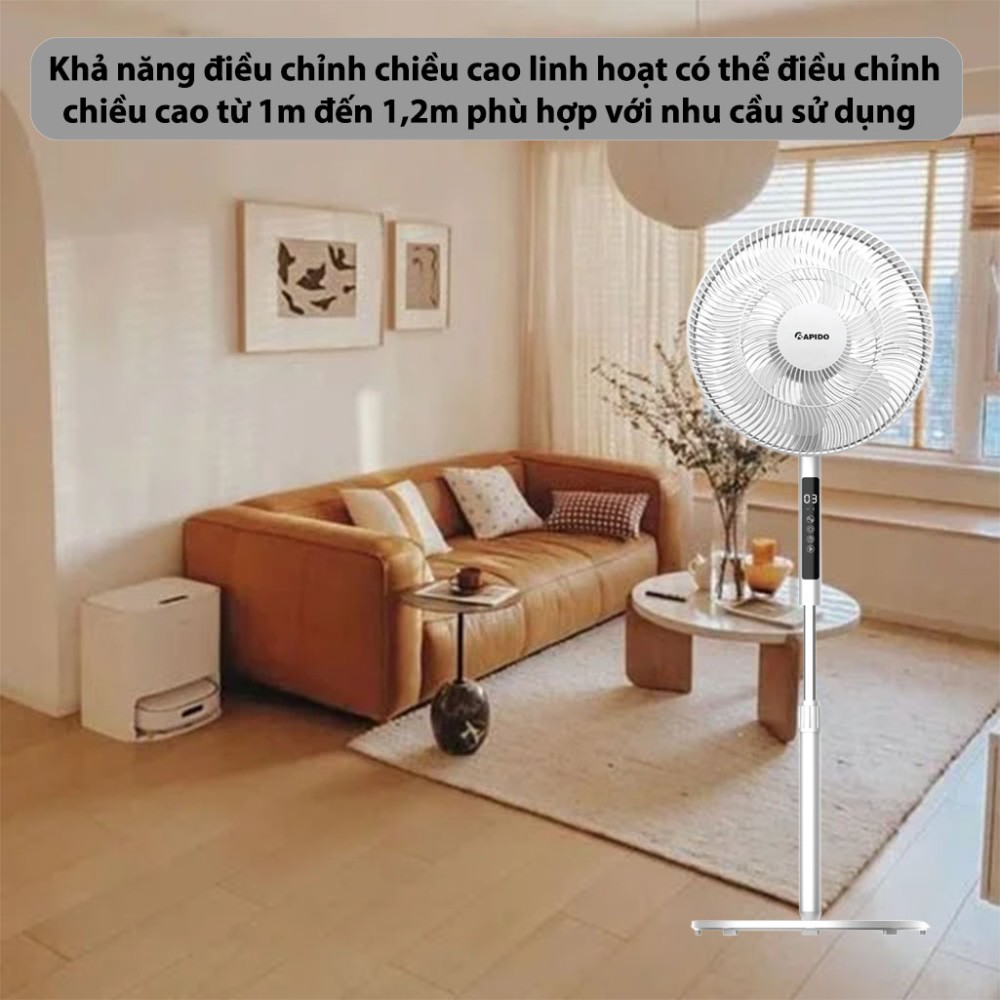 Quạt đứng điều khiển từ xa Rapido RWF-14AHD - Hàng chính hãng
