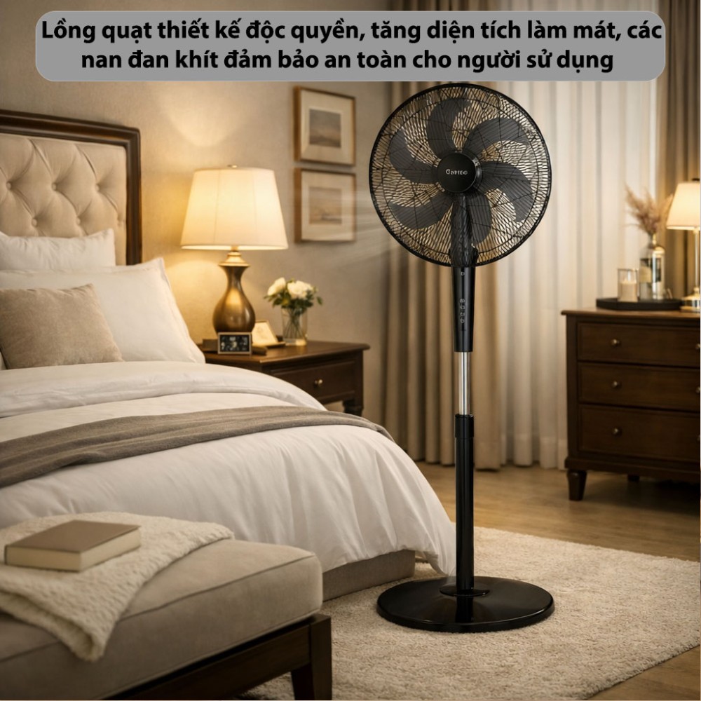 Quạt đứng điều khiển từ xa Rapido RWF-20AHD–1 - Hàng chính hãng