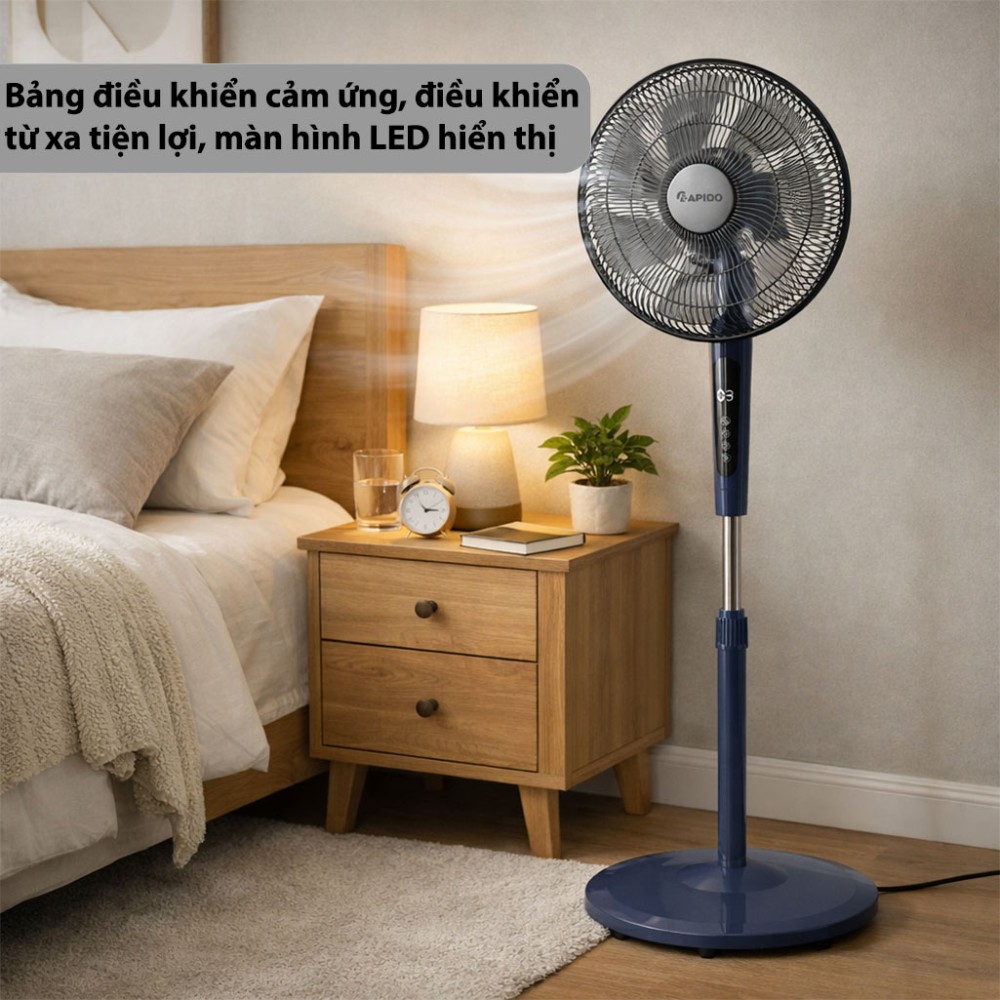 Quạt đứng điều khiển từ xa Rapido RWF-45PGD-1 - Hàng chính hãng