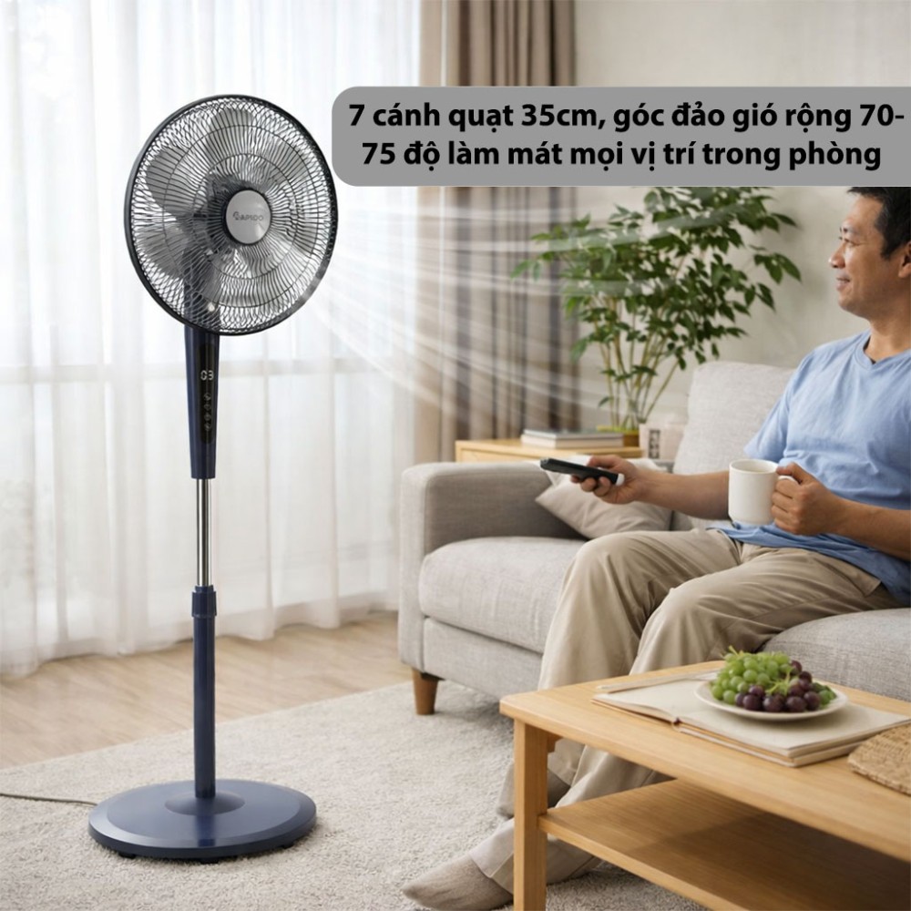 Quạt đứng điều khiển từ xa Rapido RWF-45PGD-1 - Hàng chính hãng