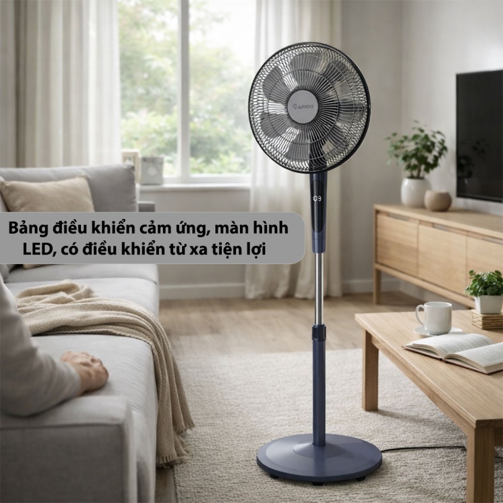 Quạt đứng điều khiển từ xa Rapido RWF-45SGD-1 - Hàng chính hãng