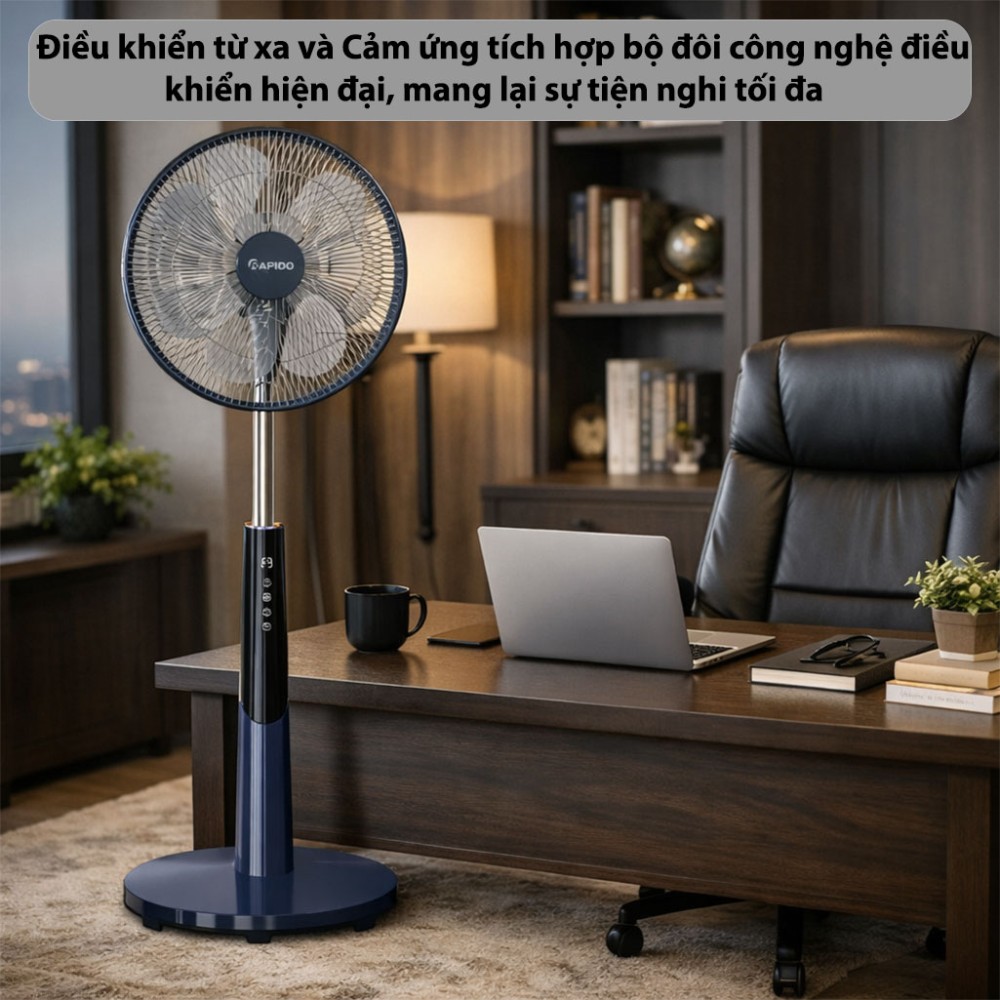 Quạt đứng điều khiển từ xa Rapido RWF-50SBD-1 - Hàng chính hãng