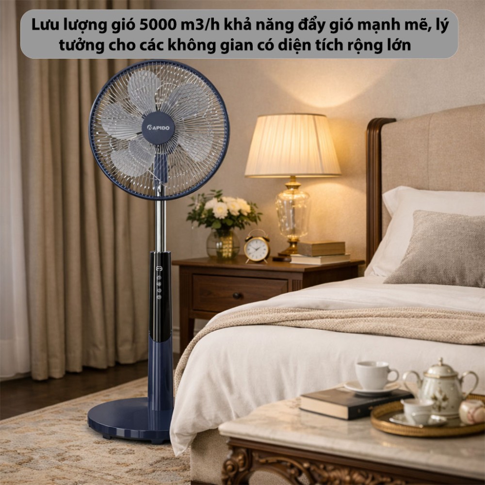 Quạt đứng điều khiển từ xa Rapido RWF-50SBD-1 - Hàng chính hãng