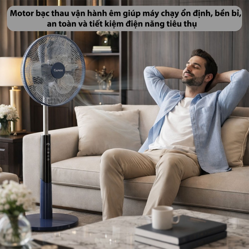 Quạt đứng điều khiển từ xa Rapido RWF-50SBD-1 - Hàng chính hãng