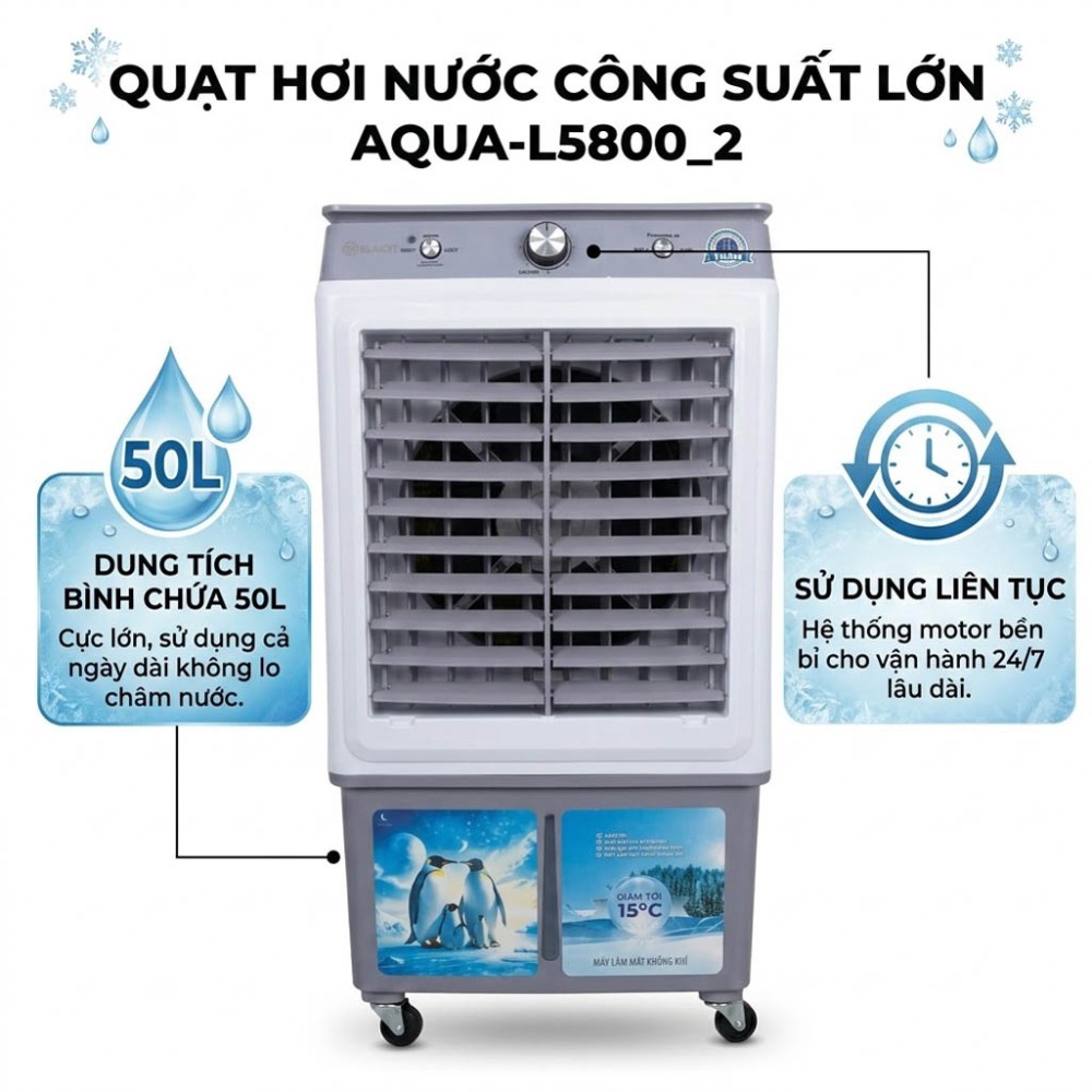 Quạt hơi nước Aqua L5800 - Hàng chính hãng