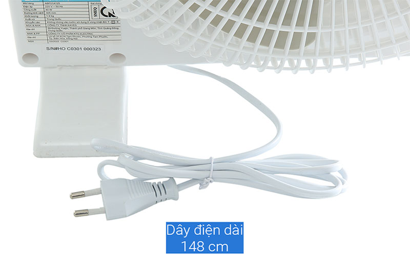 Dây điện dài của Quạt hộp AC 5 cánh ABF01A125 