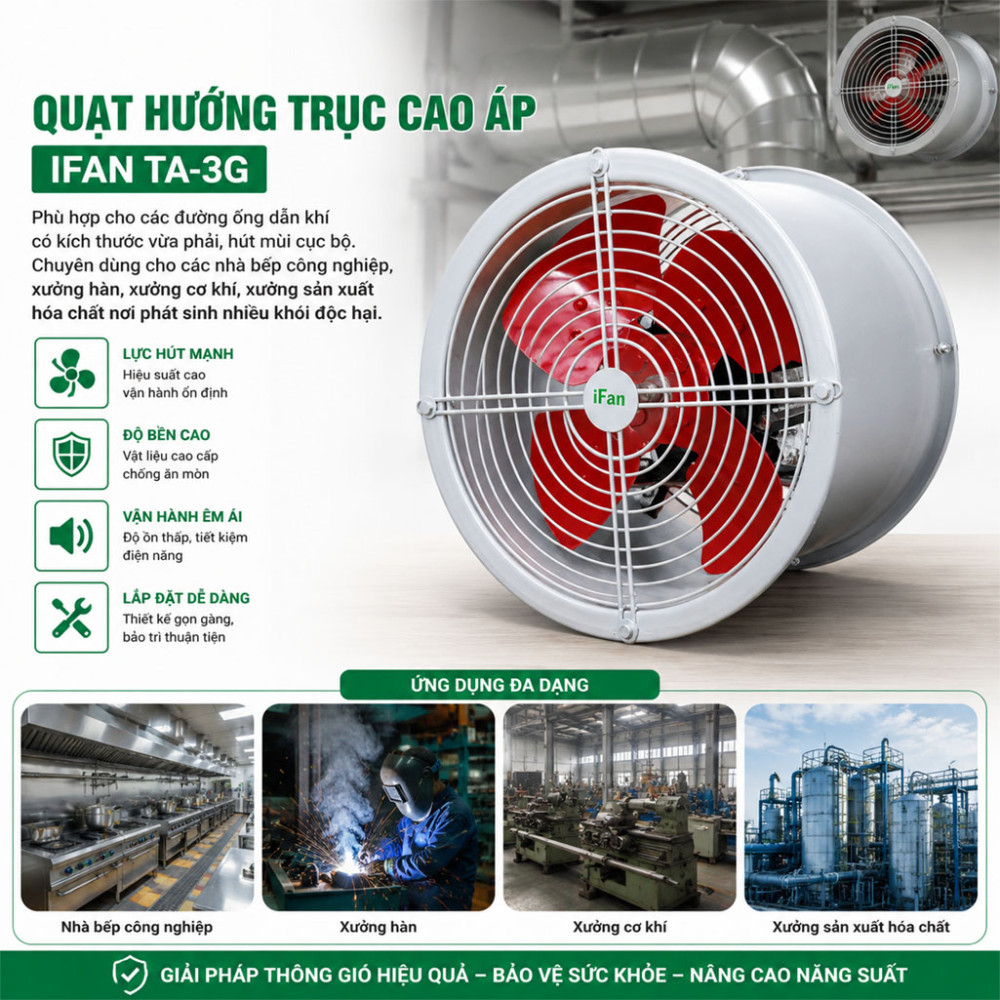 Quạt hướng trục cao áp IFAN TA-3G - Hàng chính hãng