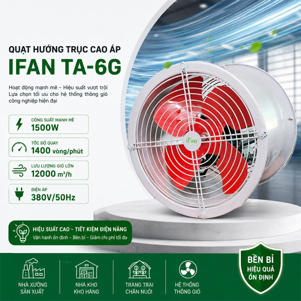 Quạt hướng trục cao áp IFAN TA-6G - Hàng chính hãng