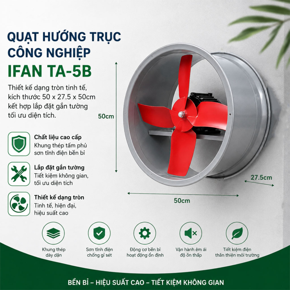 Quạt hút công nghiệp tròn IFAN TA-5B - Hàng chính hãng