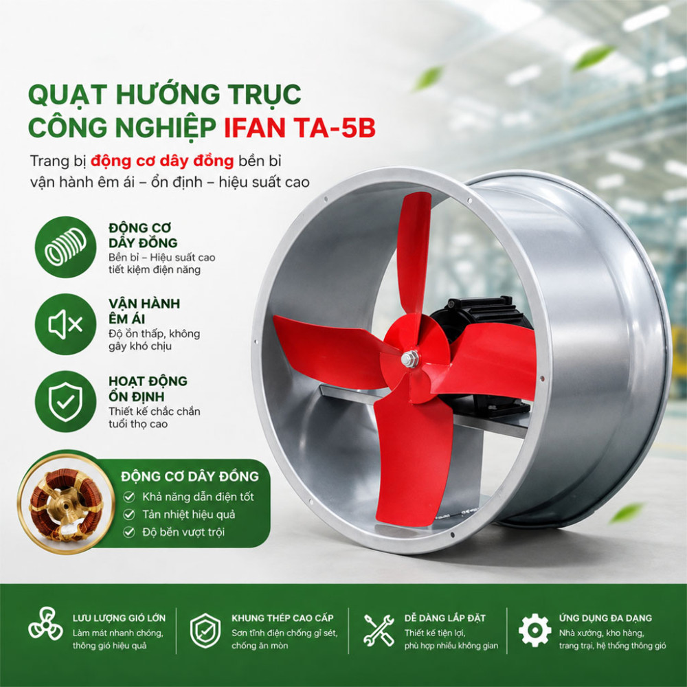 Quạt hút công nghiệp tròn IFAN TA-5B - Hàng chính hãng