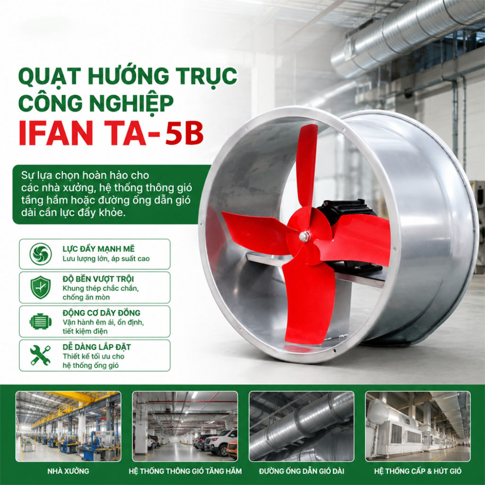 Quạt hút công nghiệp tròn IFAN TA-5B - Hàng chính hãng