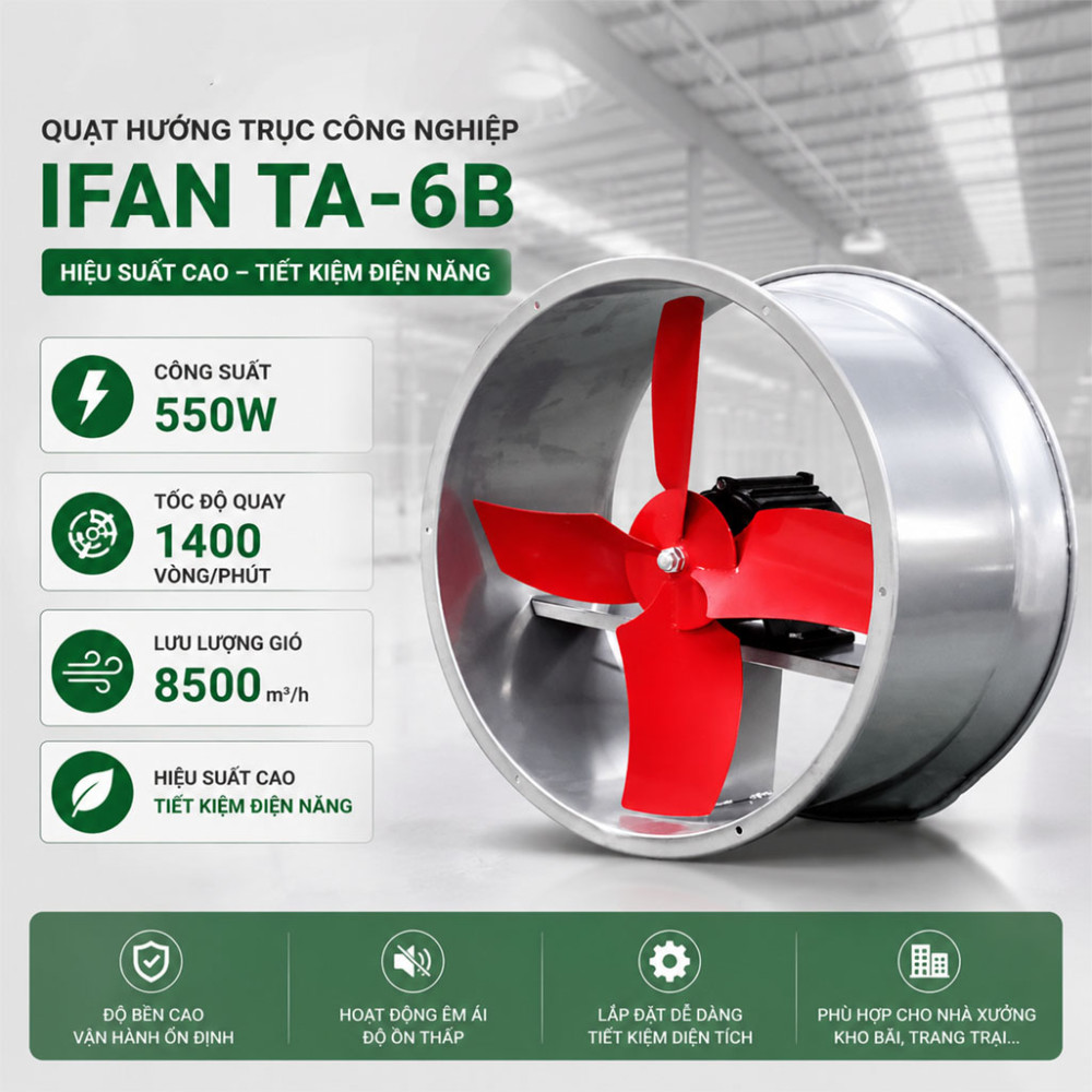 Quạt hút công nghiệp tròn IFAN TA-6B - Hàng chính hãng